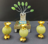TULASI KARTIKA, KARTIKA MASAM SPECIAL TULSI POT WITH GOLDEN AMLA DEEPAMS-CZY001TPADG