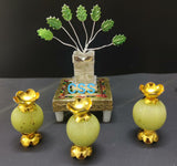 TULASI KARTIKA, KARTIKA MASAM SPECIAL TULSI POT WITH GOLDEN AMLA DEEPAMS-CZY001TPADG