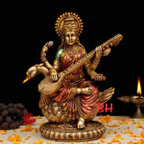 Goddess Saraswati Idol in Metallic finish.-ANUBGS001