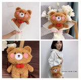 BROWN CUTE FUR TEDDY SLING BAG FOR WOMEN /KIDS-PANI001TS