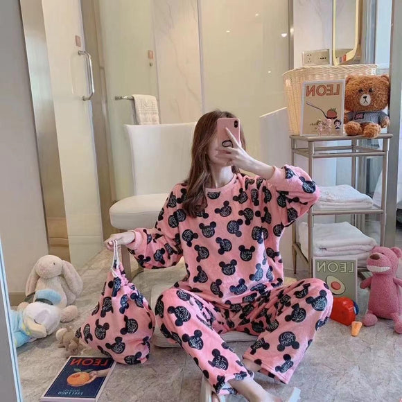 CUTE WINTER FUR PC NIGHT SUIT WITH POTLI BAG-ANKI001PB – www