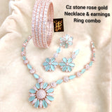DIANA, ROSE GOLD FINISH JEWELERY COMBO FOR WOMEN -ART001JCD