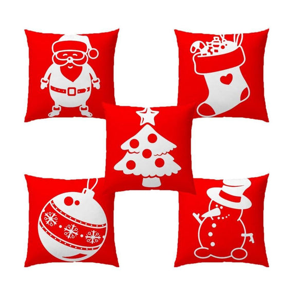 CHRISTMAS SPECIAL DIGITAL PRINT HEAVY JUTE CUSHION COVERS (SET OF 5 ) -PAL001CX