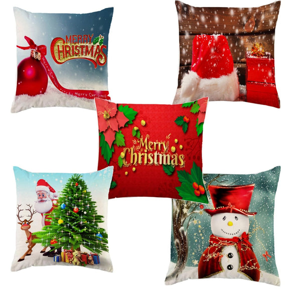 CHRISTMAS SPECIAL DIGITAL PRINT HEAVY JUTE CUSHION COVERS (SET OF 5 ) -PAL001CXB