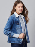 Premium Quality Fur Lining Denim Jacket for Women -RAY001DJ