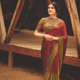 DAMINI 3D VELVET CHIFFON SAREE WITH FLORAL SEQUINS EMBELLISHED BLOUSE-NIRMA001C