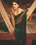 DAMINI 3D VELVET CHIFFON SAREE WITH FLORAL SEQUINS EMBELLISHED BLOUSE-NIRMA001F