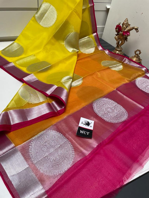 WCT presents Soft and  Light  weight kora saree with allover silver zari butties-LORD001KY