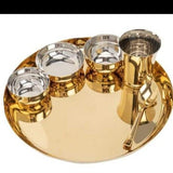 ANUPAM, GOLD PLATED STAINLESS STEEL THALI SET  FOR DINING-ANUB001TS