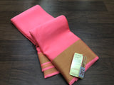 EXCLUSIVE PURE MYSORE WRINKLE  SILK CREPE SAREES WITH GOLD BORDER AND  BLOUSE-PDS001MYPP