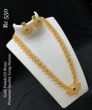 SHRAVANI, GOLD FINISH LONG HAARAM/ LONG NECKLACE SET FOR WOMEN -SAYD001SN