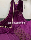 SDC COLLECTIONS PREMIUM QUALITY  PURPLE VELVET SUIT  WITH DUPPATTA FOR WOMEN -GARI001PR