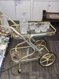 SA054 - 2 TIER GLASS WINE TROLLEY CART -ANUB001TC2T