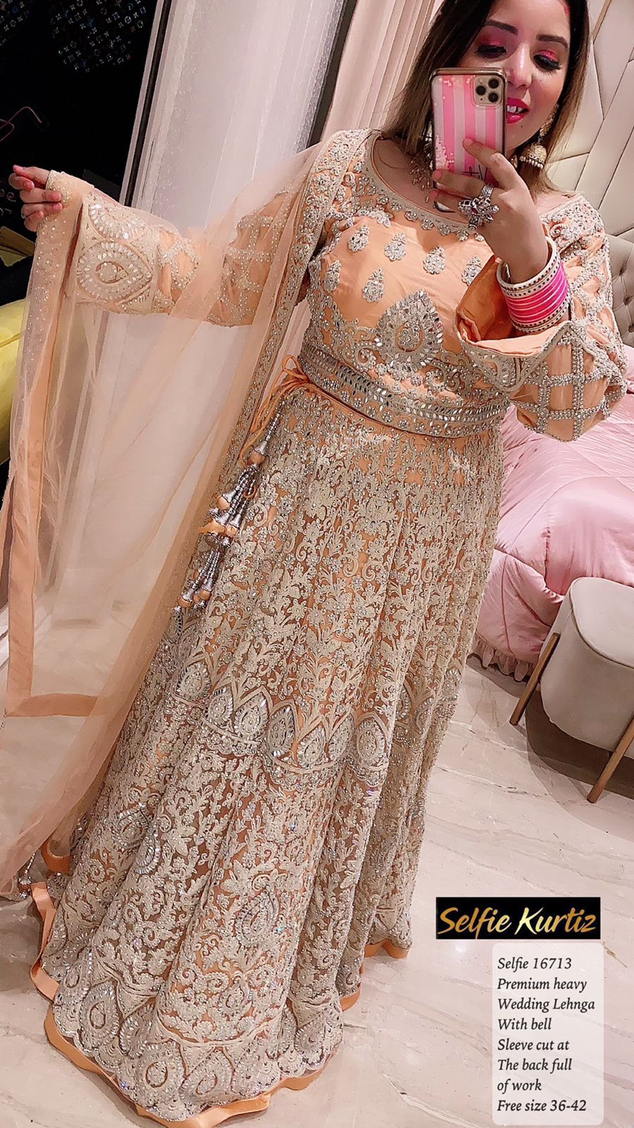 Buy online Sd Peach Gown from ethnic wear for Women by Khodalart for ₹1099  at 63% off | 2024 Limeroad.com
