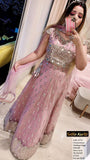 PRETTY PINK ,SELFIE KURTIZ HEAVY  PINK BRIDAL LEHENGA WITH SILVER WORK FOR BRIDES-GANN001BLPK
