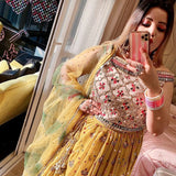 SELFIE KURTIZ HEAVY  HALDI LEHENGA FOR BRIDES-GANN001BL