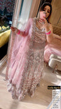 PINK BLOOMS,SELFIE KURTIZ HEAVY  PINK BRIDAL LEHENGA WITH SILVER WORK FOR BRIDES-GANN001BLP