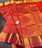 PRIYARAGINI , KANJEEVARAM BRIDAL SAREE WITH TWO GRAM GOLD WEAVES-PDS001RKSS,