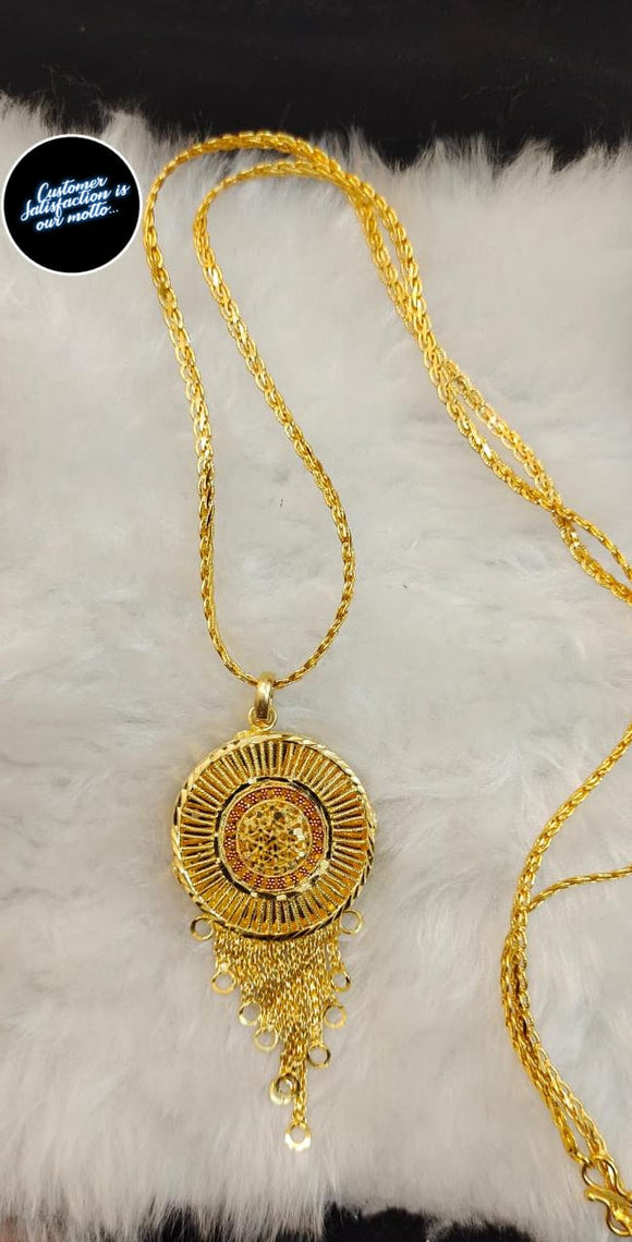 SHEHNAZ, Dubai design 24 KT  Gold plated Pendant with Chain for women -FARI001PCA