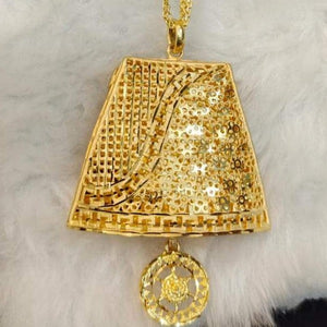 NAZNEEN , Dubai design 24 KT  Gold plated Pendant with Chain for women -FARI001PCN