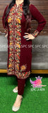 Premium high quality self weaving woollen pashmina kurti with heavy handwork with pocket-UC001WKM
