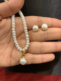 MOGRA  , ELEGANT HYDERABADI PEARL NECKLACE WITH PEARL STUD EARRINGS FOR WOMEN -HYD001PC