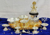 NIRMALA, IMPRESSIVE GERMAN SILVER POOJA SET -SN001PS