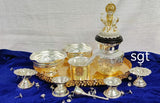 NIRMALA, IMPRESSIVE GERMAN SILVER POOJA SET -SN001PS