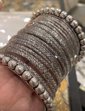 SHIVANGI , BEAUTIFUL OXIDISED SILVER FINISH BANGLES SET FOR WOMEN -ANJA001BSS