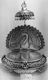 NACHE  MAYURI, STERLING SILVER DANCING  PEACOCK DESIGN SILVER SINGASAN/SIMHASAN / SILVER THRONE FOR PUJA-ANUB001DP