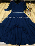NP Exclusive collection Premium beautiful pure Georgette double layer gown -FOF001BGG