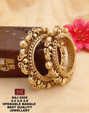 GAJAMUKHI, ANTIQUE  MATTE GOLD  FINISH OPENABLE BANGLE SET FOR WOMEN -SANDY001GM
