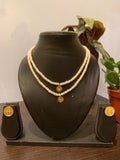 Double Layered Asharfi tops with pendant  in real pearls -MOE001ASH2