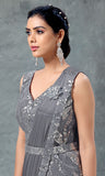 GREY SHADE READY TO WEAR SAREE FOR WOMEN -ANUB001RWGR