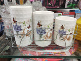 Cutlery Holder , Material Ceramic Set of 3 Jars with Stand-SKD001CHB