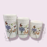 Cutlery Holder , Material Ceramic Set of 3 Jars with Stand-SKD001CHB