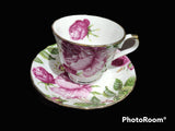 PINK ROSE DESIGN CUP AND SAUCERS -SKD001CS
