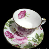 PINK ROSE DESIGN CUP AND SAUCERS -SKD001CS