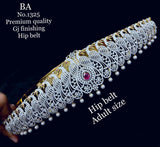 PRAYAGA, PREMIUM QUALITY GOLD FINISH AMERICAN DIAMOND BRIDAL HIPBLET FOR WOMEN -LR001BHB