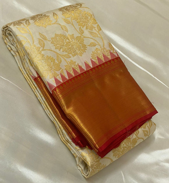 Kanchipuram pure silk handloom Saree with 2 gram pure zari-PDS001WKSS