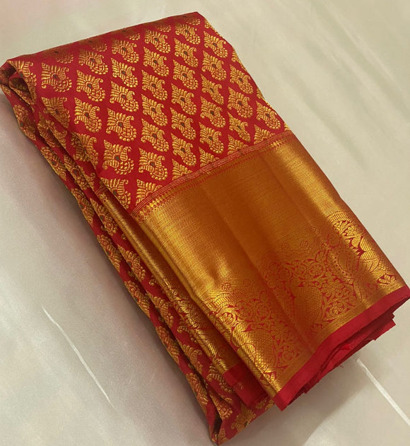 PARINAYAM, Kanchipuram pure silk handloom Saree with 2 gram pure Zari -PDS001RKSS