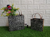 COIN DESIGN IRON BASKET SET OF 2 -MK001IB