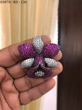 PURPLE GRACY , ELEGANT STONE STUDDED DESIGNER EARRINGS FOR WOMEN -SANDY001ECPG