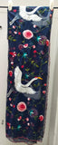 CRANE DESIGN ELEGANT HAND EMBROIDERED CONVENT WORK  PARSI DUPATTA ON SOFT NET FABRIC-RG001CWPDBL