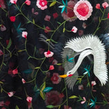 CRANE DESIGN ELEGANT HAND EMBROIDERED CONVENT WORK  PARSI DUPATTA ON SOFT NET FABRIC-RG001CWPD