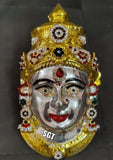 AMMAN ANUGRAHAM , SILVER FINISH AMMAN FACE WITH GOLDEN DECORATION-SN001AFD