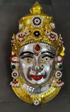 AMMAN ANUGRAHAM , SILVER FINISH AMMAN FACE WITH GOLDEN DECORATION-SN001AFD