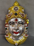 AMMAN ANUGRAHAM , SILVER FINISH AMMAN FACE WITH GOLDEN DECORATION-SN001AFD