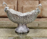 Big size German silver Hand engraved big size peacock fruit Bowl-PANI001PFB