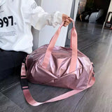 METALLIC PINK DUFFLE TRAVELLING BAG FOR WOMEN -SAFF001PD
